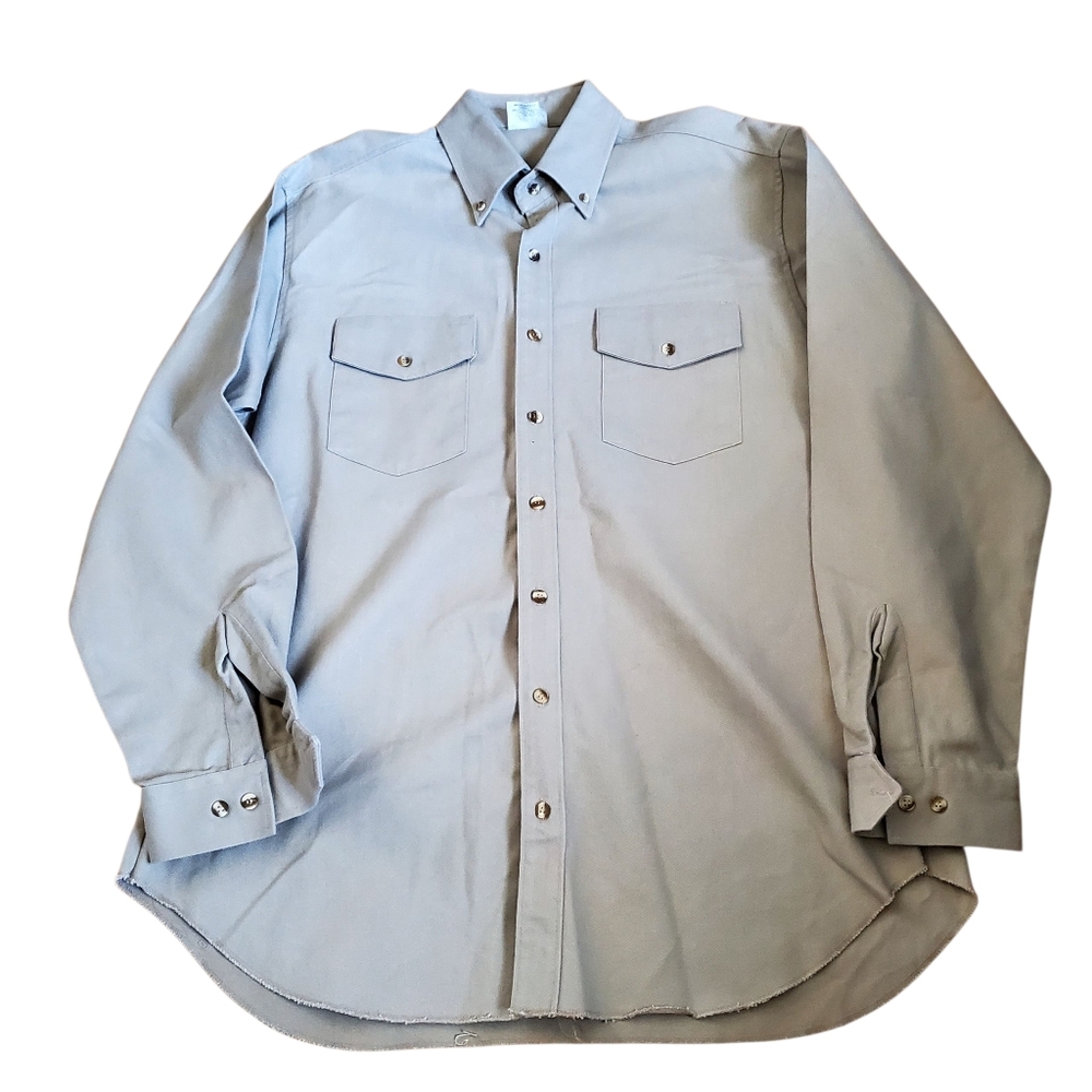 Top Hand Co-Op Men's  Button-Up Shirt  Khaki color Size Large